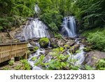 Two different waterfalls at Anna Ruby park in Georgia
