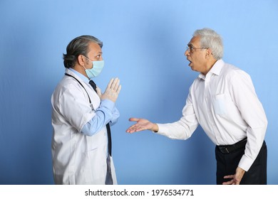 Two Doctors Posing On Different Backgrounds