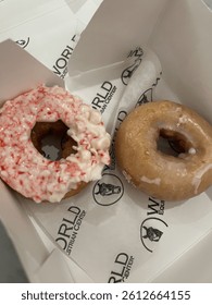 Two donuts in a box 