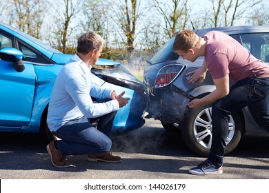 Two Drivers Arguing After Traffic Collision