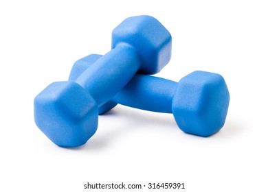 Two of dumbbells Isolated on white background - Shutterstock ID 316459391