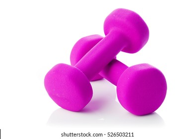 Two dumbbells on a white background - Shutterstock ID 526503211