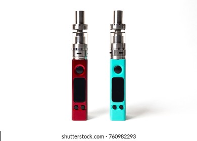 Two E-cigarette (electronic Cigarette, Vape) Isolated On The White Background 