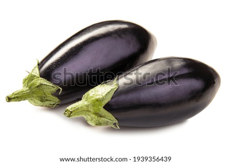 Two eggplants. Isolate on white background