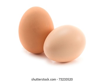 two eggs are isolated on a white background - Shutterstock ID 73233520