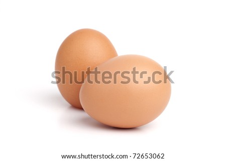 two eggs isolated in white background