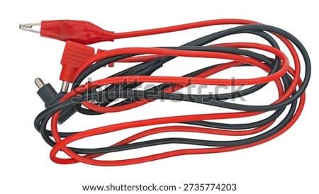 two electrical multi or voltage meter probes on a white background