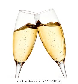 Two elegant champagne glasses
