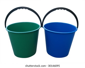 Two Empty Buckets Isolated Clipping Path Stock Photo 30146095 ...