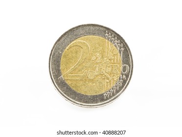 Euro Coin Isolated On White Background Stock Photo 55001461 