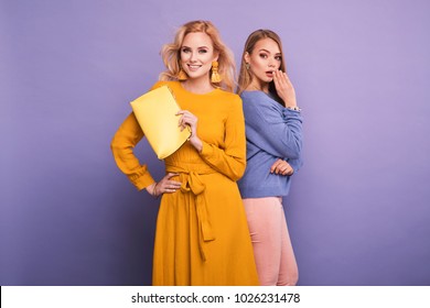 Two Fashionable Women In Nice Clothes. Fashion Spring Summer Photo