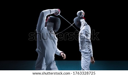 Image, Stock Photo Fencing Fight Sports