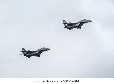 Two Fighter Jets Mig 29 Flying