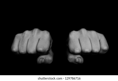 Two Fists Isolated On Black