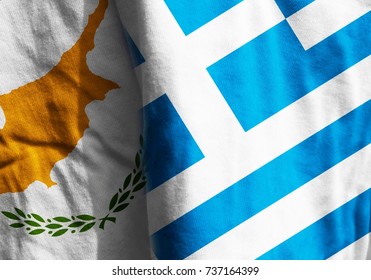 Two Flags. Diagonal. Cyprus, Greece