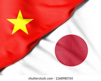 Two Flags Flag Japan Flag Vietnam Stock Photo Edit Now