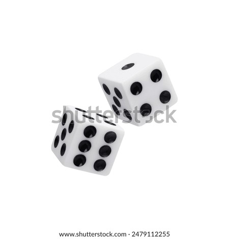 Two Floating Dice on white background