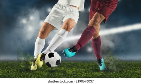 Two Football Player Man Action On Stock Photo 2190676037 | Shutterstock