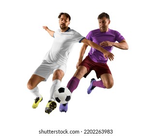 Two football player man in action on isolated background - Powered by Shutterstock