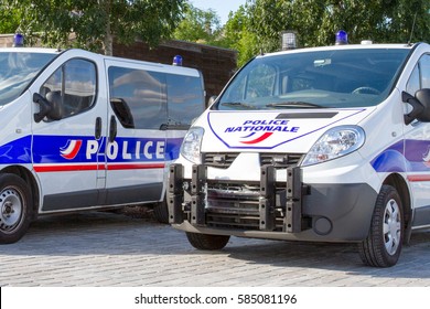 Two French Police Truck Waiting For An Intervention