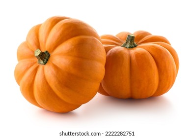 Two fresh orange pumpkins isolated on white background - Powered by Shutterstock