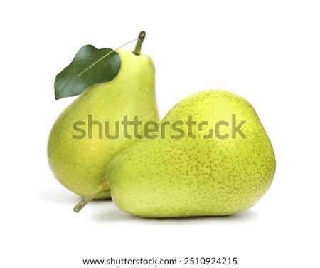 Two fresh ripe pears isolated on white