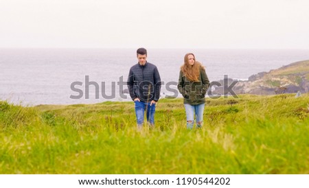 Similar – Image, Stock Photo Ireland, the green island. Beach of Bray in the early morning