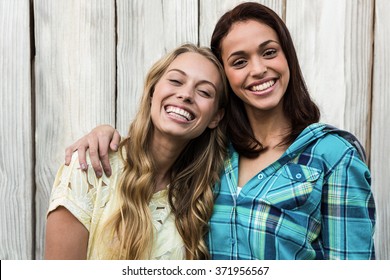 Two Friends Smiling Outside