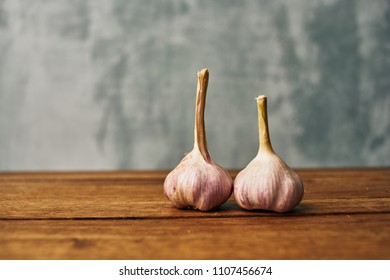 two garlic on the table                      
