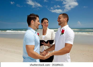 Two gay men married in wedding ceremony