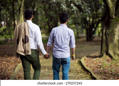 Two Gay Men On A Romantic Walk