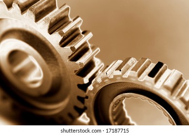 Two Gears Meshing Together