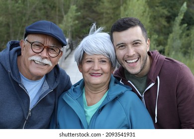 Two Generation Hispanic Family Outdoors