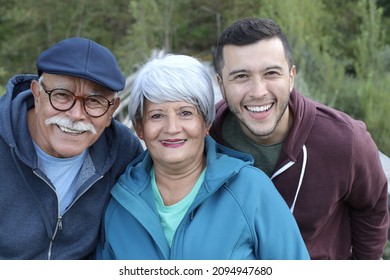 Two Generation Hispanic Family Outdoors