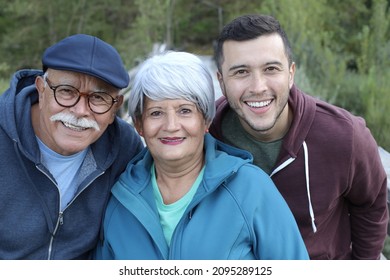 Two Generation Hispanic Family Outdoors