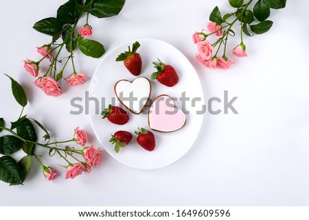 Similar – Strawberry tartlet in heart shape