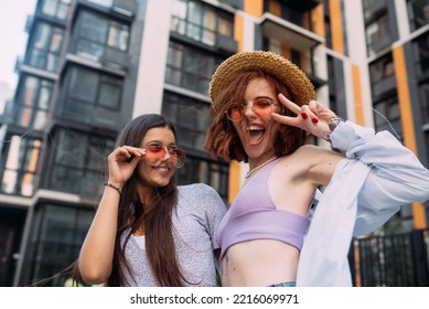 Two Girlfriends Having Fun And Fooling Around