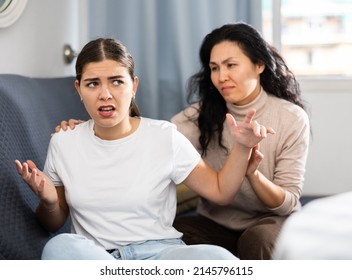 Two Girlfriends Having Problems In Relationship, One Woman Ignoring Other After Home Quarrel