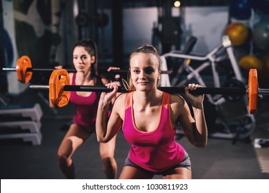 Two Girls Doing Sumo Squats Barbells Stock Photo 1030811923 | Shutterstock