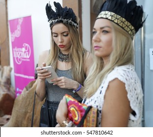 Two Girls Iattend On Halloween Party - Blue Marlin Ibiza - Dubai, UAE - October 25, 2016