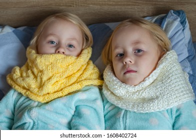 Two Girls Symptoms Cold Bed Despite Stock Photo 1608402724 | Shutterstock