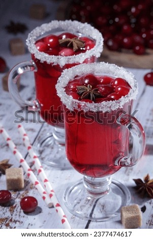 Two glasses with cranberry drink	