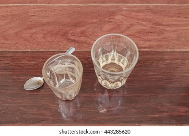Two glasses on the table Selected focus