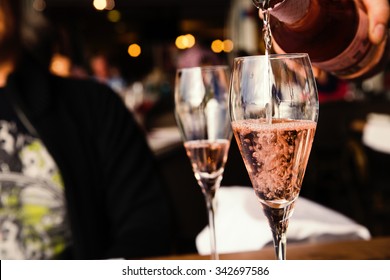 two glasses of rose wine