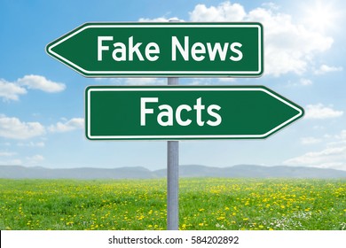 Two green direction signs - Fake News or Facts