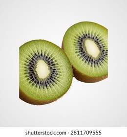 Two green pineapples with brown stems on white background