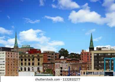 Two Green Steeples In Saint John