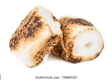 Two Grilled Marshmallow Isolated On White