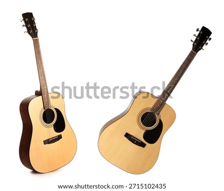 Two guitars on white background