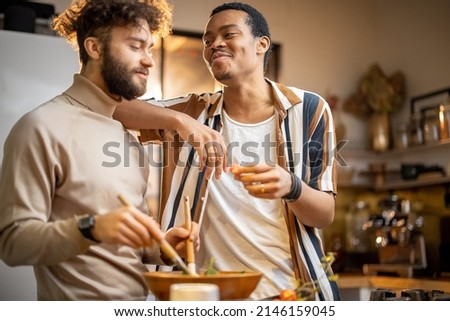 Similar – Image, Stock Photo Gay couple hugging and kissing on beach